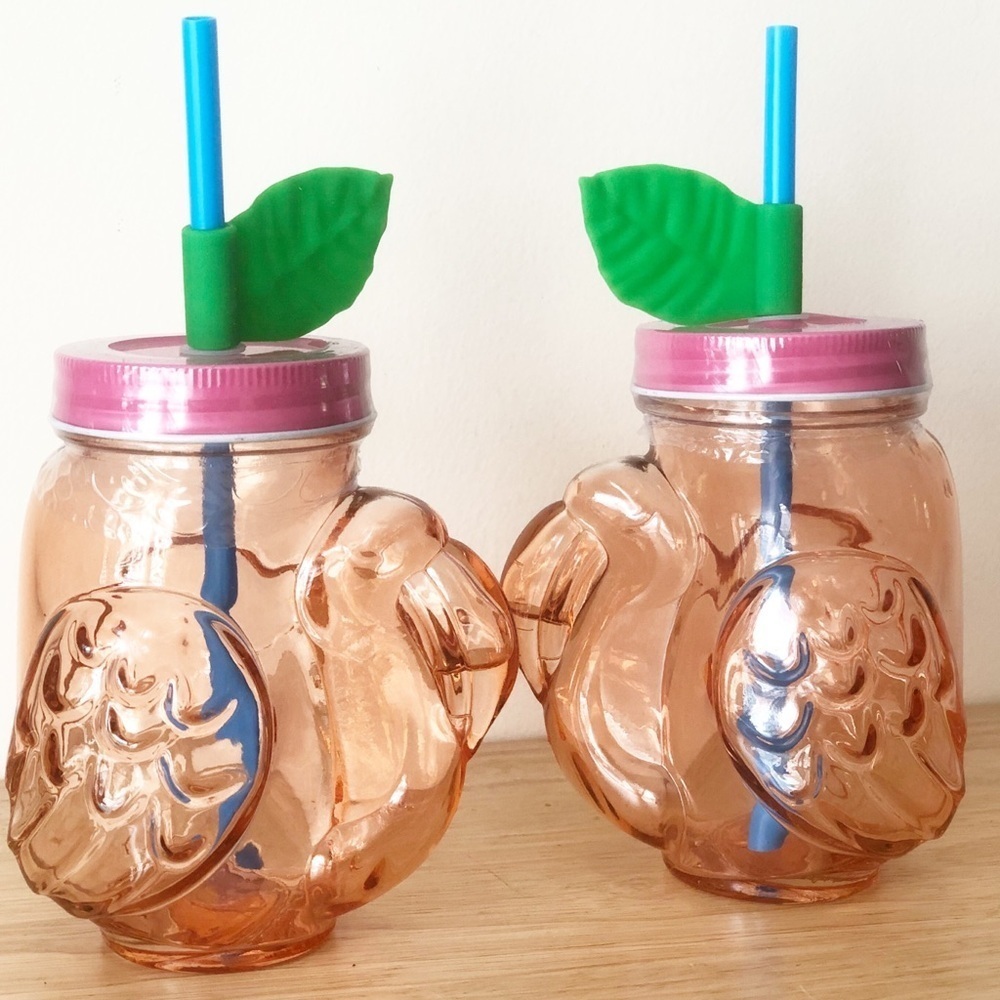 Target Bullseye Flamingo Mason Jar 16oz. Glass Tumblers With Straw (2) - Picture 8 of 10